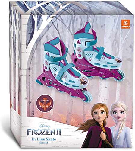 Mondo Toys – Frozen In Line Skates – verstellbare Inlineskates – PVC-Rollen – Roller für Kinder/Mädchen – Größe M / Gr. 33/36 – 28314 von Mondo
