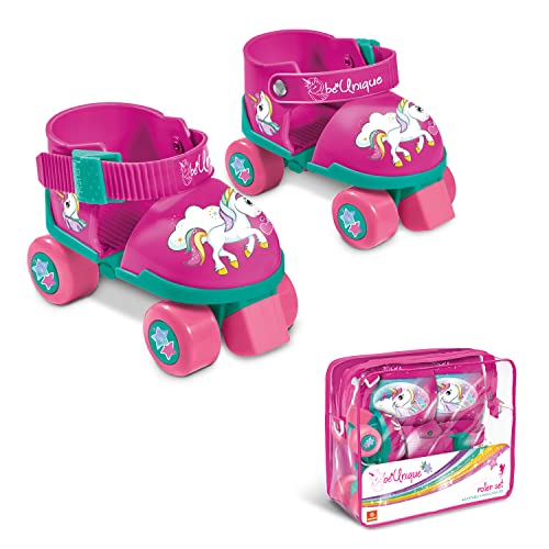 Mondo Toys 28511 Unicorn Rollschuhe, verstellbar von 22 bis 29 – Komplettset mit transparenter Tasche, Ellenbogenschützer und Knieschoner, von Mondo