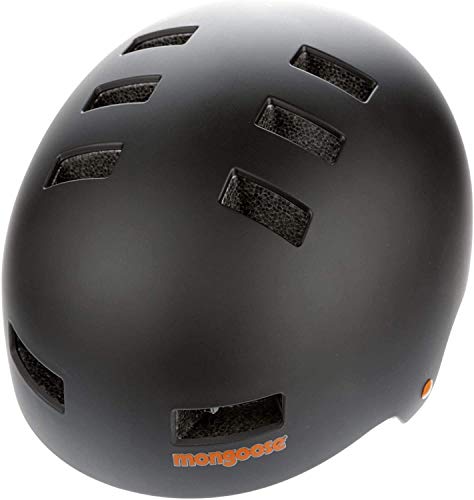 Mongoose Urban Hartschalen-Helm für Jugendliche und Erwachsene, für Scooter, BMX, zum Radfahren und Skateboarding, Größe M, 56–59 cm, Schwarz von Mongoose