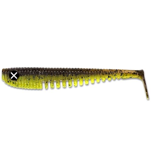 Monkey Lures King Lui - 7,5 cm, 10 cm, 12,5 cm, 14 cm - Big L Köder, Gummifisch, Angelköder, Softbait, Zanderköder, Kunstköder Angeln, Gummiköder (Bugs Pumpkin - leicht UV aktiv, 12,5 cm) von Monkey Lures