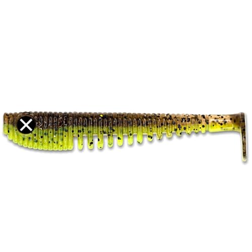 Monkey Lures King Lui - 7,5 cm, 10 cm, 12,5 cm, 14 cm - Big L Köder, Gummifisch, Angelköder, Softbait, Zanderköder, Kunstköder Angeln, Gummiköder (Bugs Pumpkin - leicht UV aktiv, 7,5 cm) von Monkey Lures