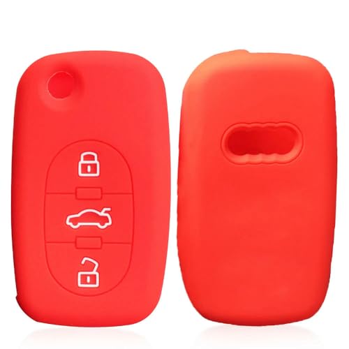 Monocitic - Autoschlüsselhülle Silikon-Schlüsseletui Fernbedienungshülle - passt für Audi A4 B6 B5 A2 A3 A5 A6 C5 A8 A1 TT von Monocitic
