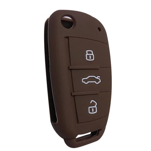 Monocitic - Autoschlüsselhülle Silikon-Schlüsseletui Fernbedienungshülle - passt für Audi Sline A3 A5 Q3 Q5 A6 C5 C6 A4 B6 B7 B8 TT 80 S6 von Monocitic