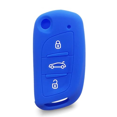 Monocitic - Autoschlüsselhülle Silikon-Schlüsseletui Fernbedienungshülle - passt für Citroen C3 C4 C5 X7 passt für Peugeot 3008 308 5008 407 408 von Monocitic