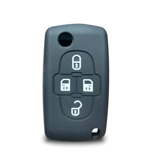 Monocitic - Autoschlüsselhülle Silikon-Schlüsseletui Fernbedienungshülle - passt für Peugeot 1007 807 passt für Citroen C8 von Monocitic