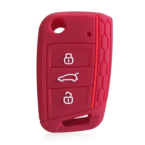 Monocitic - Autoschlüsselhülle Silikon-Schlüsseletui Fernbedienungshülle - passt für Vw Polo Golf 7 passt für Polo von Monocitic