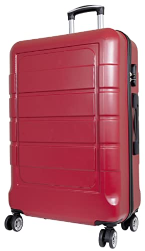 Monopol Reise-Koffer groß Hartschale Como 77 cm 94 Liter 4 Räder Zahlenschloss Rot von Monopol