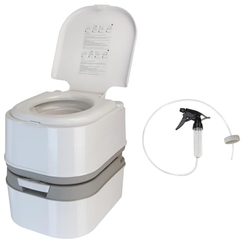 Montafox Campingtoilette 24 Liter - Optional erhältlich: Sanitärflüssigkeiten und Reinigungsspritze - WC + Reinigungsspritze von Montafox
