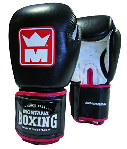 Montana Sparring 18 OZ Boxhandschuhe Unisex Erwachsene, schwarz von Montana