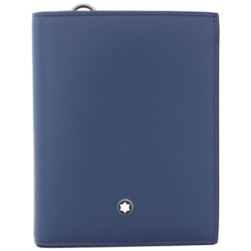 Montblanc Meisterstück Kompakte Brieftasche 6 cc aus Leder in der Farbe Blau, Maße: 11cm x 9cm x 1cm, 129678 von Montblanc