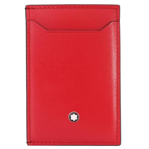 Montblanc Meisterstück Kompaktes Kartenetui 3 cc aus Leder in der Farbe Rot, Maße: 9cm x 6cm x 0,5cm, 129685 von Montblanc