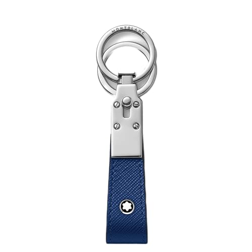 Montblanc Sartorial Schlüsselanhänger aus Leder in der Farbe Blau, Maße: 11cm x 3cm x 1,5cm, 130817 von Montblanc