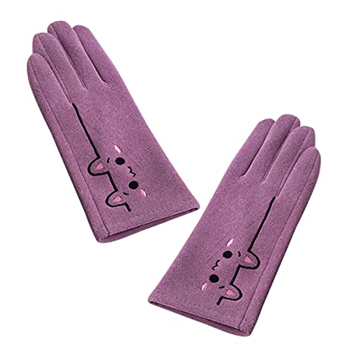 Montesy Vollfinger-Handschuhe für Mädchen, winddicht, für Damen, Outdoor-Sport, Plüsch-Handwärmer, Damenbekleidung, Zubehör, Winterhandschuhe für kaltes Wetter, warme Winterhandschuhe von Montesy