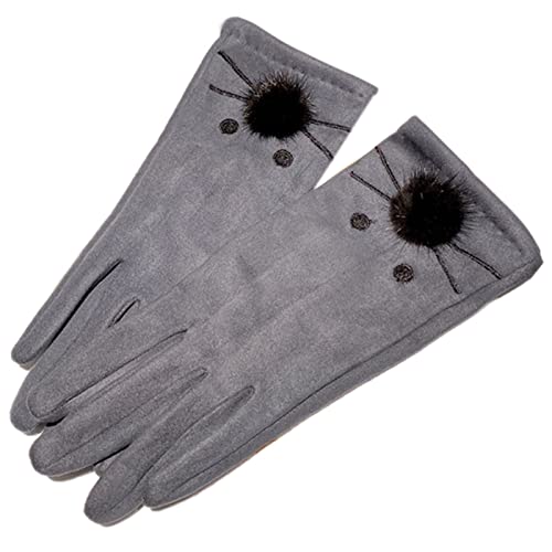 Montesy Winterhandschuhe bestickt, Touchscreen-Handschuhe, Vollfinger-Handschuhe, Outdoor-Reithandschuhe mit einlagiger, winddichter Handschuhe, einlagig, Kätzchenhandschuhe von Montesy