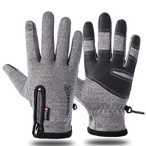 Unisex Winterhandschuhe für Touchscreen-Handschuhe, Reißverschluss, winddicht, wasserdicht, Plüschfutter, Damen-Handschuhe von Montesy
