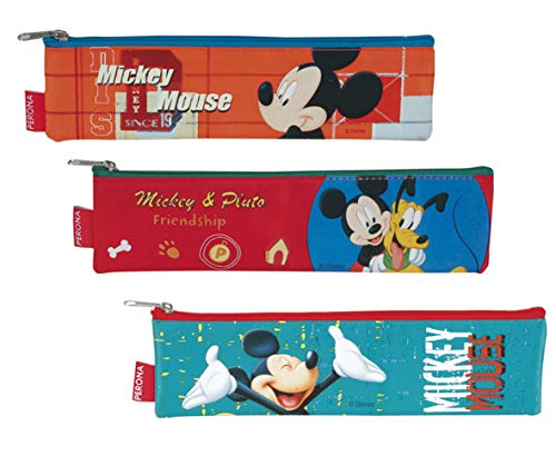 Montichelvo Montichelvo Pencil Pouch Flat Disney (Blister 6 Pcs) Federmäppchen, 20 cm, Mehrfarbig (Multicolour) von Montichelvo
