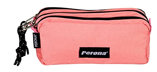 Montichelvo Montichelvo Triple Penc. Pouch Pr Vulcano Pink Federmäppchen, 21 cm, Mehrfarbig (Multicolour) von Perona