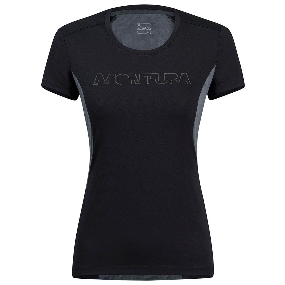 Montura Run Logo Short Sleeve T-shirt Schwarz S Frau von Montura
