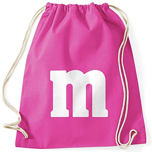 MoonWorks® Turnbeutel M Aufdruck Gruppen-Kostüm Kostüm Fasching Karneval Verkleidung Fuchsia Unisize von MoonWorks