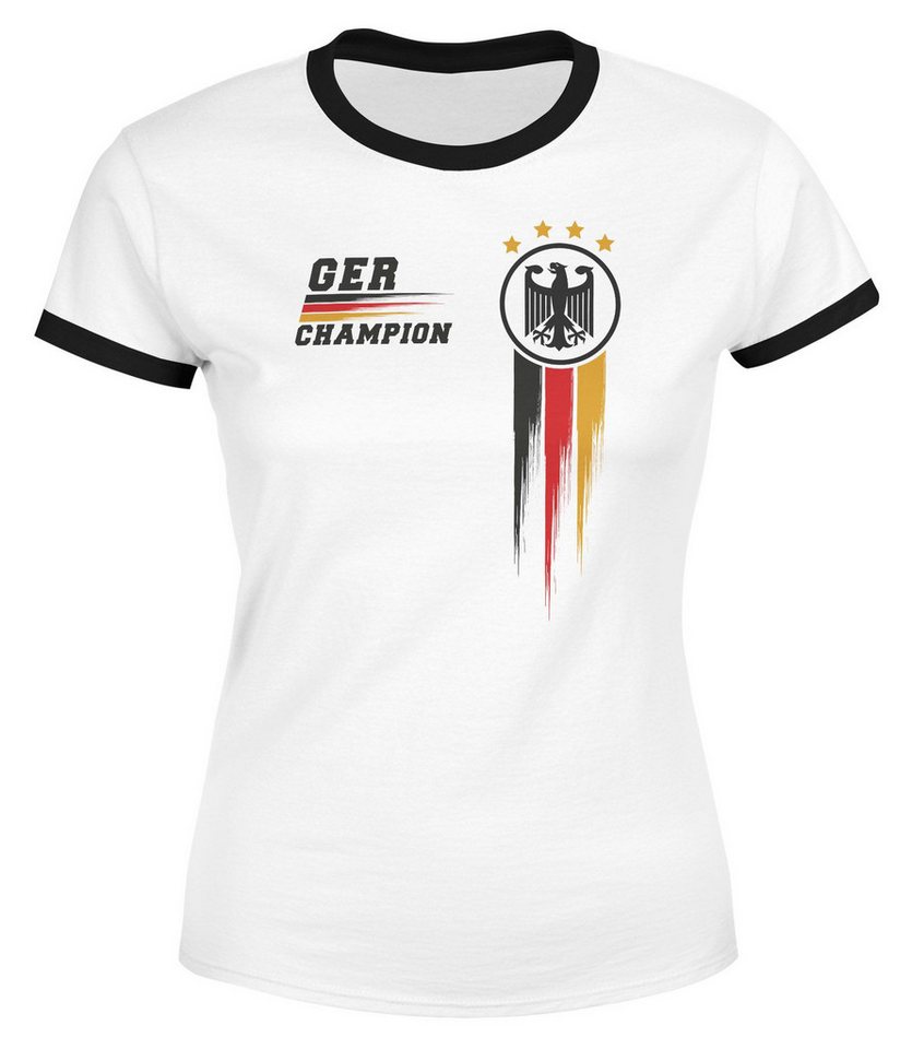 MoonWorks Print-Shirt Damen EM-Shirt Deutschland Fußball Fanshirt Germany Champion von MoonWorks
