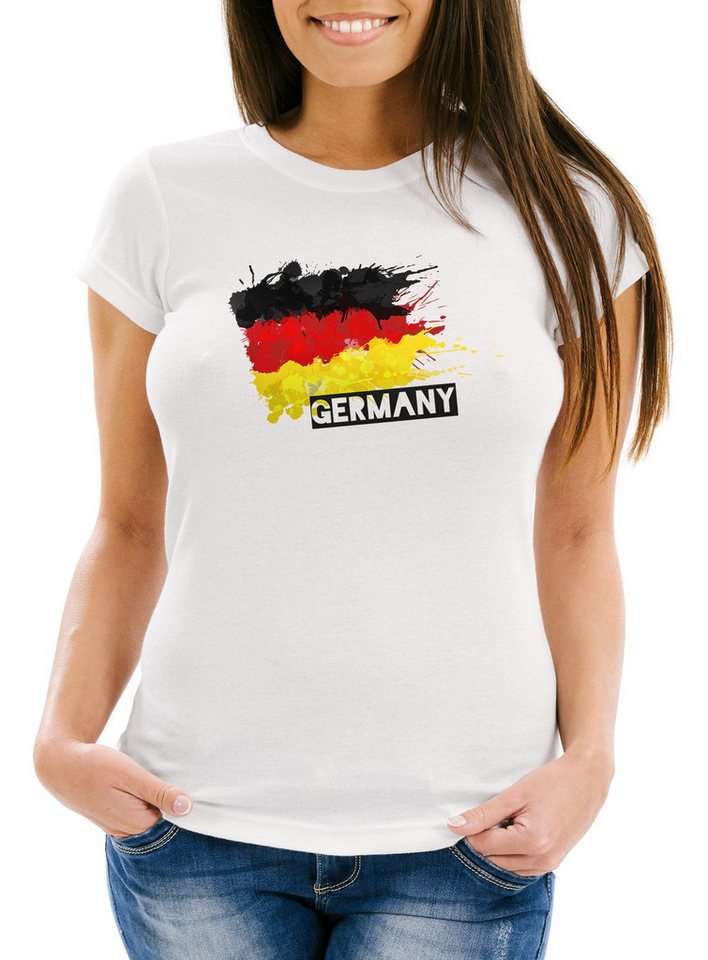 MoonWorks Print-Shirt Damen T-Shirt Deutschland Fußball Fan Europameisterschaft 2024 mit Print von MoonWorks