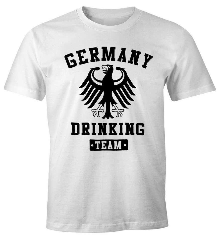 MoonWorks Print-Shirt Deutschland Herren T-Shirt Germany Drinking Team Bier Adler Fun-Shirt Moonworks® mit Print von MoonWorks