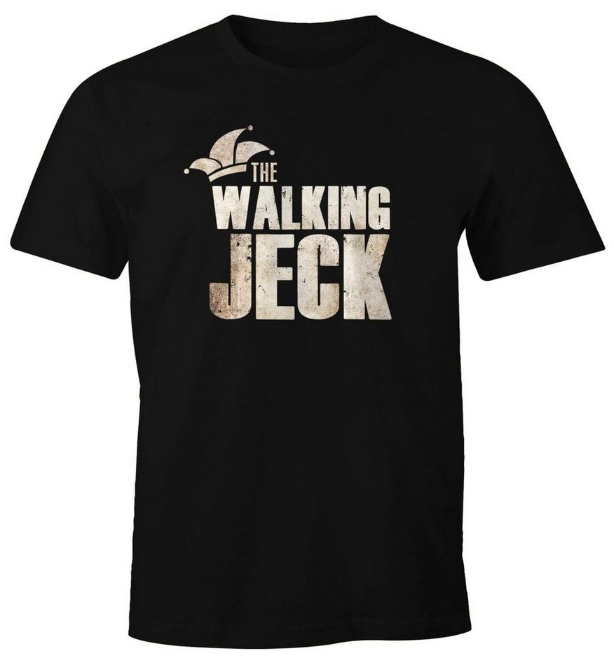 Print-Shirt Herren T-Shirt The Walking Jeck 2 Fasching Karneval Jecken Narren 2 Fun-Shirt Moonworks® mit Print von MoonWorks