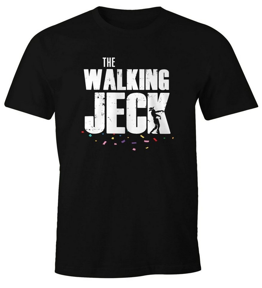 MoonWorks Print-Shirt Herren T-Shirt The Walking Jeck Fasching Karneval Jecken Fun-Shirt Moonworks® mit Print von MoonWorks