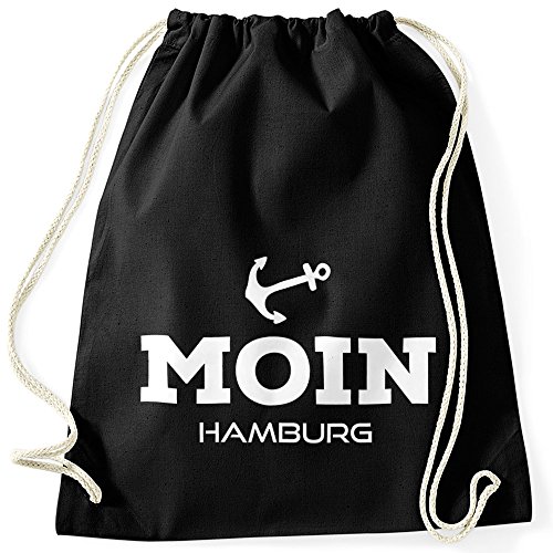 MoonWorks Turnbeutel Moin Hamburg Anker schwarz Unisize von MoonWorks