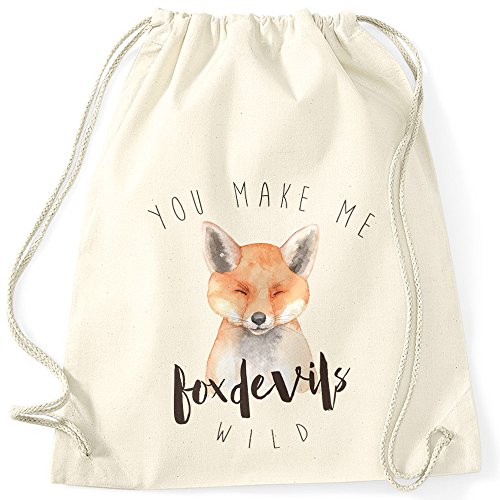 MoonWorks Turnbeutel You Make me Fox Devils wild Liebe Denglisch Spruch Love Quote lustig verliebt Freund Freundin Natur Unisize von MoonWorks