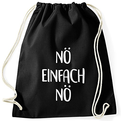 MoonWorks Turnbeutel mit Spruch Nö Einfach Nö Sprüche schwarz Unisize von MoonWorks
