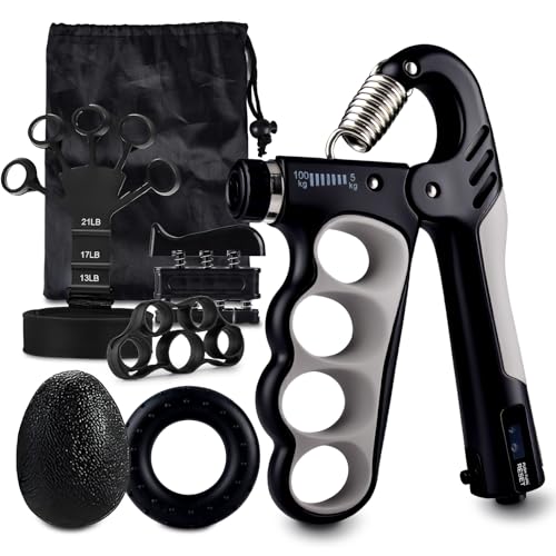 MOORSTDEL Handtrainer Fingertrainer Set aus 6pcs, Enthält Unterarmtrainer zur krafttraining der Hände, Griffkraft Trainer und Fingertrainer, Ergotherapie Material für das Erwärmen und Rehabilitation von Moorstdel