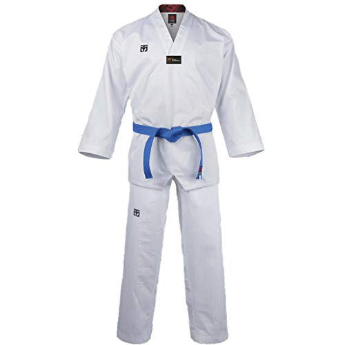 Mooto Korea Taekwondo Basic 4.5 Uniform Weißer Hals WT Logo TKD Kampfsport MMA Karate, Jiu-Jitsu, Kickboxen (160(Height:160~169cm)(5.24~5.54ft)) von Mooto
