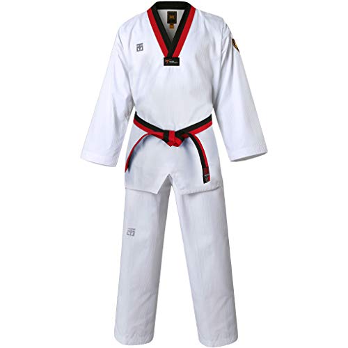 Mooto Taekwondo MTX S2 Basic Uniform Poom Dobok TKD WTF genehmigt Karate, Jiu-Jitsu, Kickboxen (170(Height:170~179cm)(5.58~5.87ft)) von Mooto