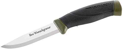 Mora-Messer, Companion MG- Oliv, rostfreier Sandvik-Stahl 12C27, Kunststoffscheide, mit Namensgravur von Mora