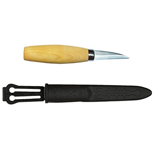 Morakniv Werkzeug Kerbschnitzmesser geölter Birkenholzgriff 3-lagig Gesamtlänge: 16.8 cm Messer, Grau, M von Morakniv