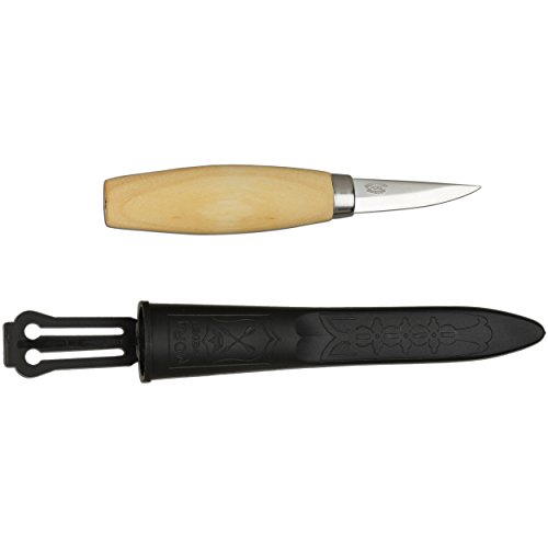 Morakniv Werkzeug Kerbschnitzmesser geölter Birkenholzgriff 3-lagig Gesamtlänge: 17.0 cm Messer, Grau, M von Morakniv