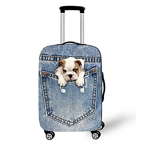 Morbuy 3D Reise Kofferhülle Kofferschutzhülle Elastisch Abdeckung Waschbar Kofferschutz Kofferbezug Reisekoffer Hülle Gepäck Luggage Cover mit Reißverschluss (Hund 2,XL) von Morbuy