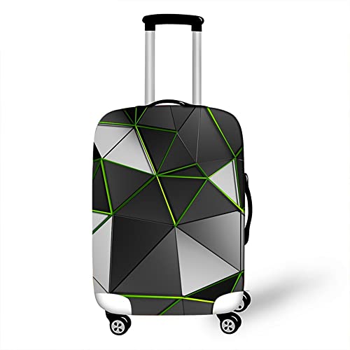 Morbuy 3D Reise Kofferhülle Kofferschutzhülle Elastisch Abdeckung Waschbar Kofferschutz Kofferbezug Reisekoffer Hülle Gepäck mit Reißverschluss (Geometrie,L) von Morbuy