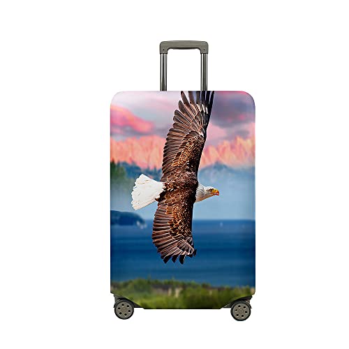 Morbuy Adler-Druck Elastisch Reise Kofferschutzhülle Abdeckung Waschbar Kofferhülle Schutz Bezug mit Reißverschluss Luggage Cover Koffer Schutzhülle (B,M (22-24 Zoll)) von Morbuy