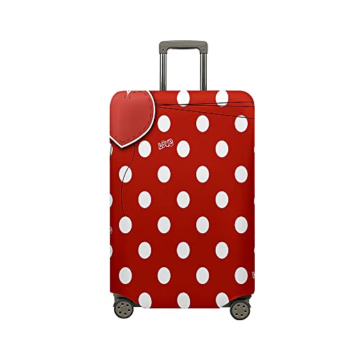 Morbuy Elastisch Reise Kofferhülle Punktmuster Kofferschutzhülle Koffer Schutzhülle mit Reißverschluss Luggage Cover Waschbar Gepäck Cover mit Kofferschutz-Bezug (Rot,XL (30-32 Zoll)) von Morbuy