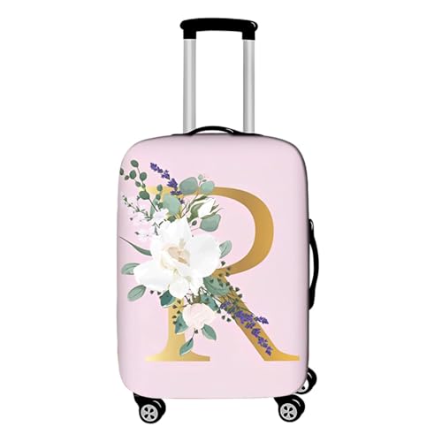 Morbuy Rosa Buchstaben Elastisch Reise Kofferhülle Kofferschutzhülle Koffer Schutzhülle mit Reißverschluss Luggage Cover Waschbar Gepäck Cover mit Kofferschutz-Bezug (R,XL (30-32 Zoll)) von Morbuy