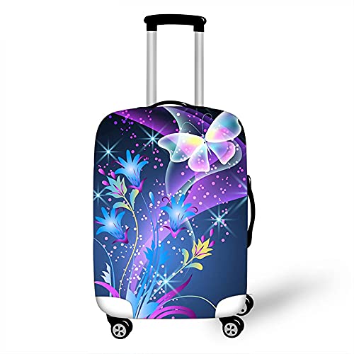 Morbuy Elastisch Kofferhülle Kofferschutzhülle Anti-Kratzer Staubdicht Kofferüberzug Luggage Protector Cover Kofferbezug Reisekofferabdeckung (Blaue Blume,XL) von Morbuy