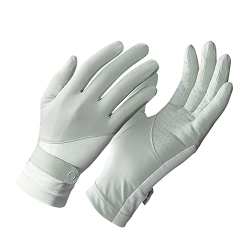 MoreChioce 1 Paar UV-Schutz Handschuhe Damen, Eisseide Kurz Laufhandschuhe Sonnenschutz Damen Elastisch Sommerhandschuhe rutschfeste Fahrhandschuhe Atmungsaktiv Vollfinger-Handschuhe,Dunkelgrau von MoreChioce