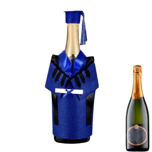 Moreeulsi Weinflaschenhüllen für Junggesellenabschiede, Set mit Weinflaschenhüllen für Abschlussfeiern, Weinflaschenhülle aus Filz, Champagner-Weinflaschenhülle mit Quaste und Diplom, von Moreeulsi