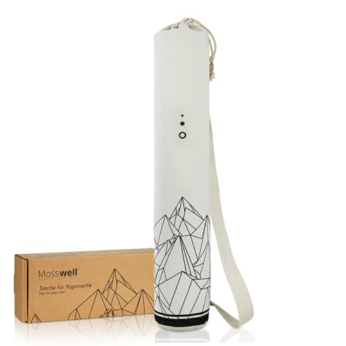 Mosswell® Yogatasche mit Design | Yogamattentasche aus Baumwolle | 70cm lang | mit Schultergurt von Mosswell