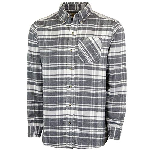 Mossy Oak Flanellhemd für Herren, Büffelkariert, langärmelig, Flanellhemden für Herren, Grau-Check, L von Mossy Oak