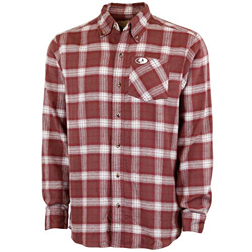 Mossy Oak Flanellhemd für Herren, Büffelkariert, langärmelig, Flanellhemden für Herren, Kastanienbraunes Karomuster, Klein von Mossy Oak