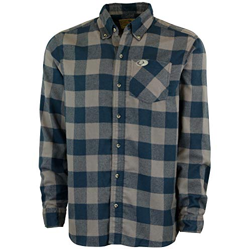 Mossy Oak Flanellhemd für Herren, Grau Buffalo Plaid, Größe S, Graues Büffelkaro, Klein von Mossy Oak