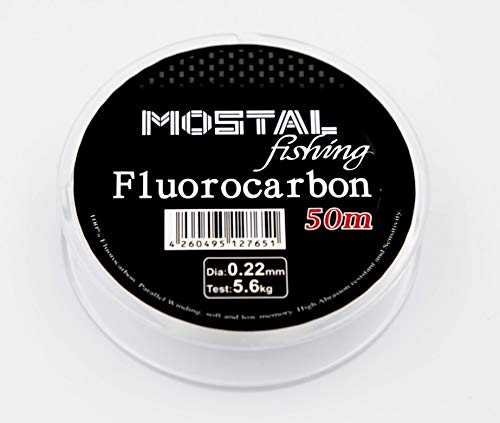 Mostal Fluorocarbon 0,24mm / 6,3kg / 50m Spule Vorfachschnur Fluoro Carbon Schnur von Mostal